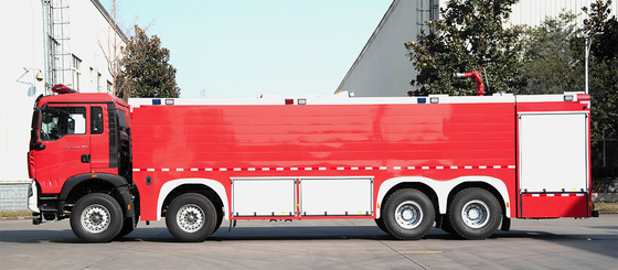 25000L Water And Foam Tank Fire Fighting Truck Optional Chassis Red Color