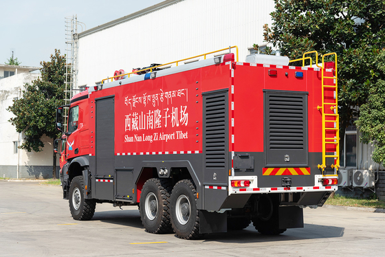 6x6 Benz Chassis Single Cabin Airport Fire Truck with 2 Seats
