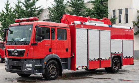 75Kw Generator MAN Special Fire Truck With Telescopic Light