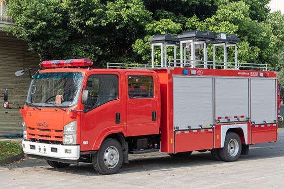 ISUZU 50kw Generator Light Fire Truck With Telescopic Lighting