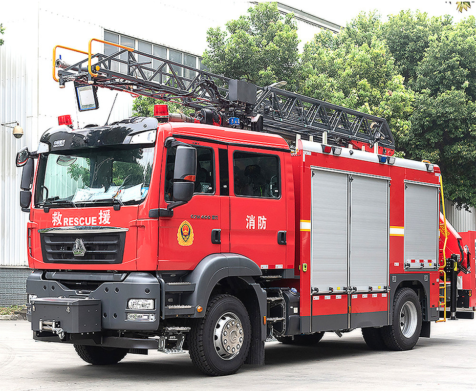 Power Steering Diesel Heavy Duty Aerial Fire Truck Euro 6